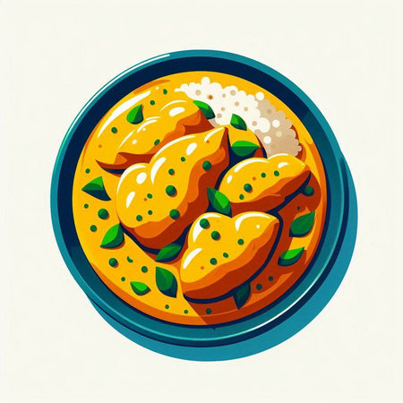 Indian food. Vector illustration of a bowl of dumpling.の写真素材