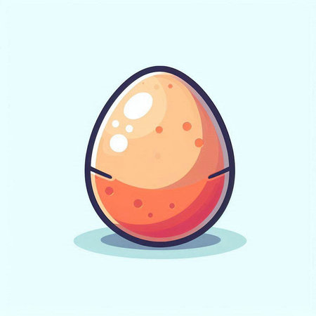 Easter egg on blue background. Vector illustration in flat style.