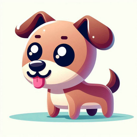 Cute cartoon dog. Vector illustration of a dog with funny expression.の写真素材