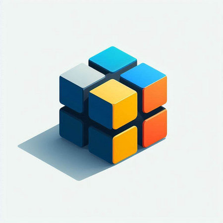 abstract 3d cube on white background - 3d render illustration