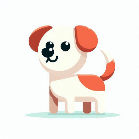 Illustration of a cute cartoon dog on a white background - vectorの写真素材