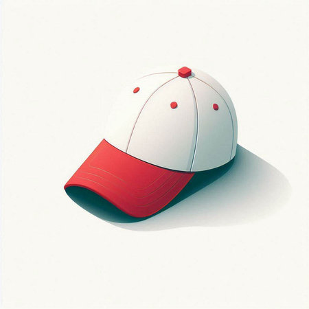 Baseball cap on a white background. 3D illustration with shadow.