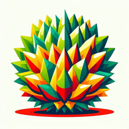 Abstract colorful polygonal tree. Vector illustration for your design.の写真素材