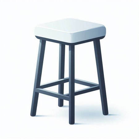 Illustration of a bar stool on a white background - 3d render