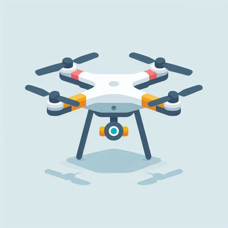 Drone quadcopter icon. Flat design. Vector illustration.