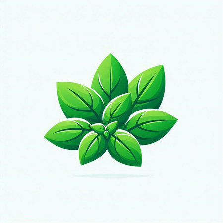 Green leaves vector icon on white background. Vector illustration. Eps 10.