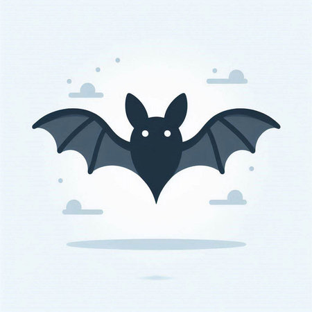 Bat icon. Happy Halloween. Flat design. Vector Illustration.