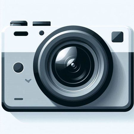 Camera on a white background. Vector illustration of a digital camera.の写真素材