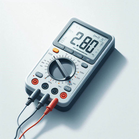 Digital multimeter on white background. 3D rendering. High resolution image.