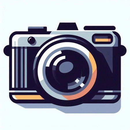 Retro camera. Vector illustration of a stylized camera icon.の写真素材