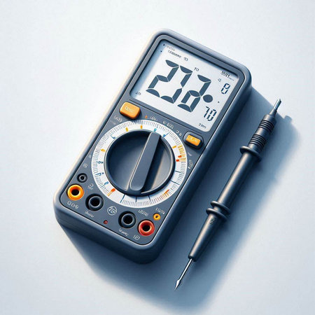 Digital multimeter on a white background. 3D rendering. Digital illustration.の写真素材