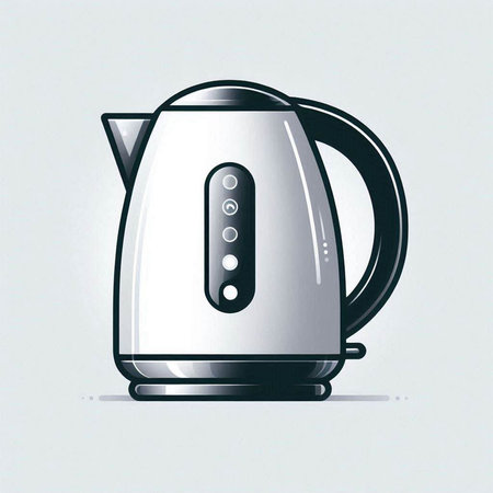 Electric kettle on a white background. Vector illustration. Eps 10.の写真素材