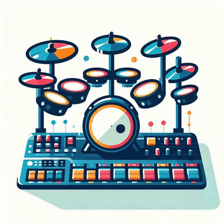 Drum kit. Vector illustration in flat style. EPS 10.の写真素材