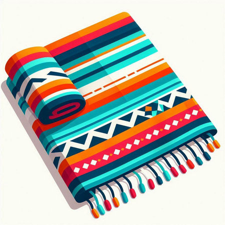 Illustration of a colorful handkerchief on a white background.