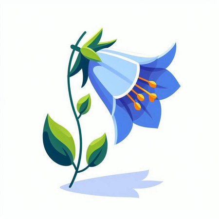 Flower isolated on white background. Vector illustration in flat style.の写真素材