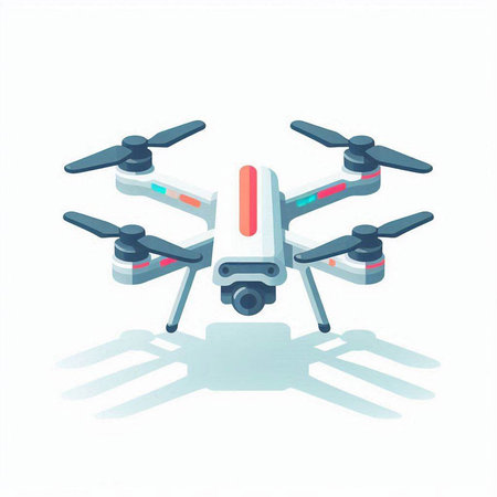 Drone quadcopter isolated on white background. Vector illustration.