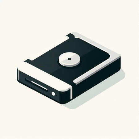 Isometric 3d vector illustration of a CD player on white backgroundの写真素材