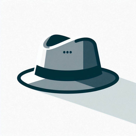 Illustration of a hat with shadow on a white background, vectorの写真素材