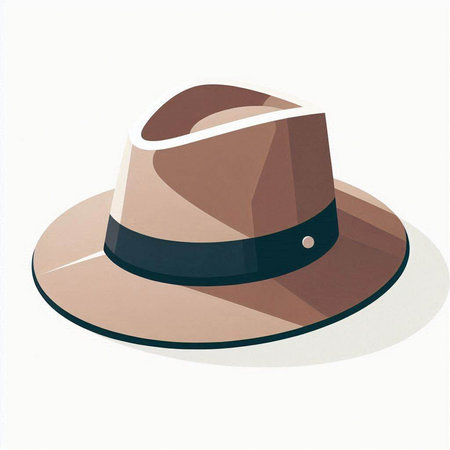 Illustration of a brown hat on a white background. Vector illustrationの写真素材
