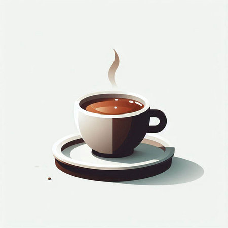 coffee cup on a white background, vector illustration eps10の写真素材