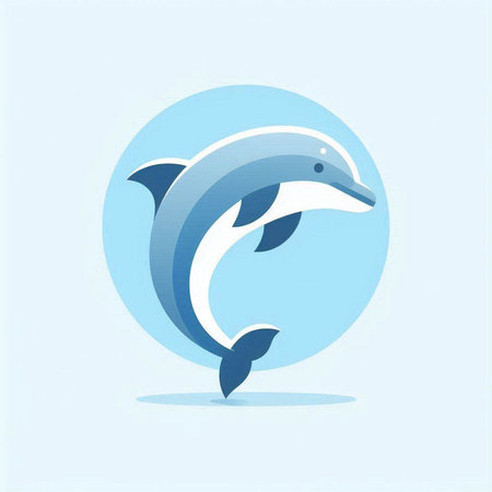 Dolphin logo icon. Vector illustration of a dolphin logo design.の写真素材
