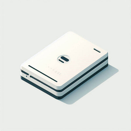 3d isometric illustration of a white power bank on a white background