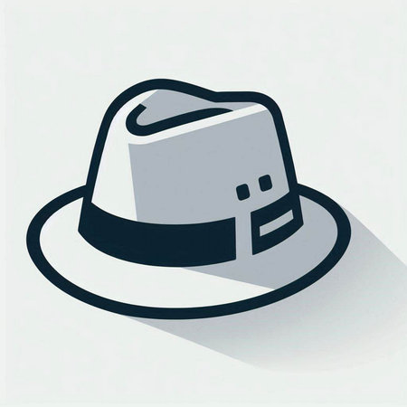 Hat icon, vector illustration. Flat design style with long shadow.の写真素材