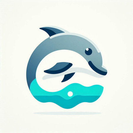 Dolphin logo design template. Vector illustration. Graphic concept for your designの写真素材