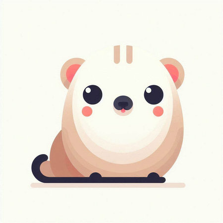 Cute cartoon hamster. Vector illustration isolated on white background.の写真素材