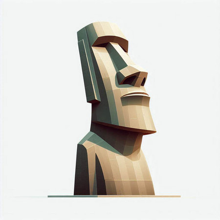 Statue of the Sphinx on a white background. 3d renderingの写真素材