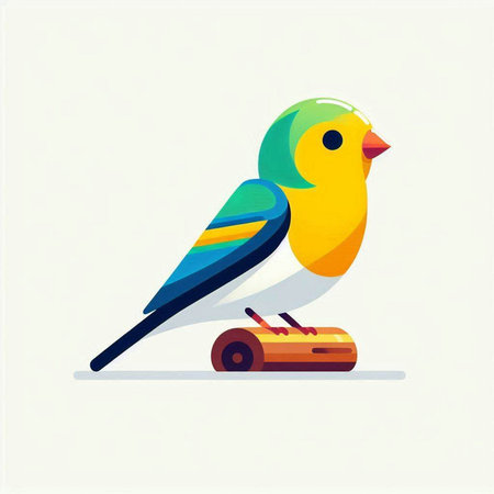 Vector illustration of a cute parrot sitting on a skateboard.の写真素材