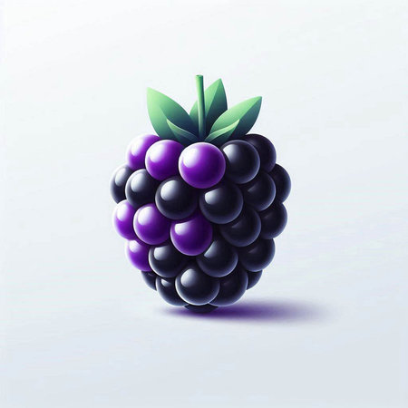 Blackberry on a white background. Vector illustration. Eps 10.の写真素材