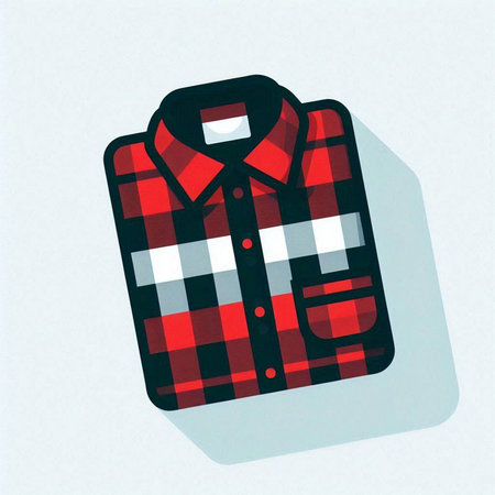Illustration of a red checkered shirt on a white background