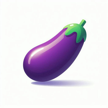 Illustration of a purple eggplant on a white background - vectorの写真素材