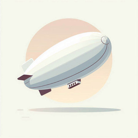 Illustration of an airship in retro style. Vector illustration.の写真素材