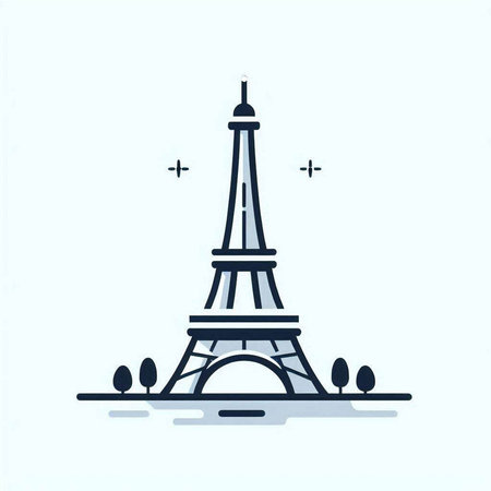 Eiffel tower vector illustration. Eiffel tower icon.
