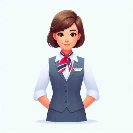 Illustration of a girl in a business suit on a white background