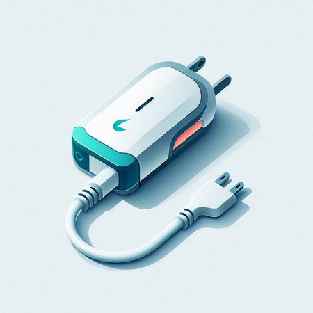 Electric plug isolated on a white background. 3d render illustration.