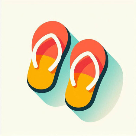 Flip-flops icon. Vector illustration. Flat design.