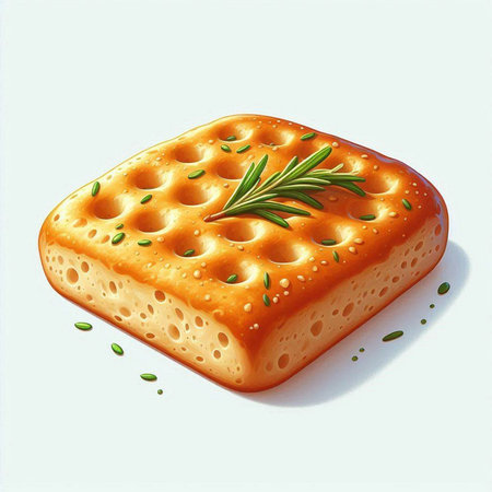 Illustration of a piece of cheese with rosemary on a white backgroundの写真素材