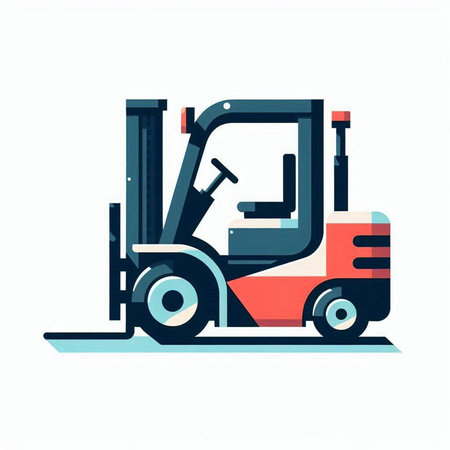 Forklift truck isolated on a white background. Vector illustration.