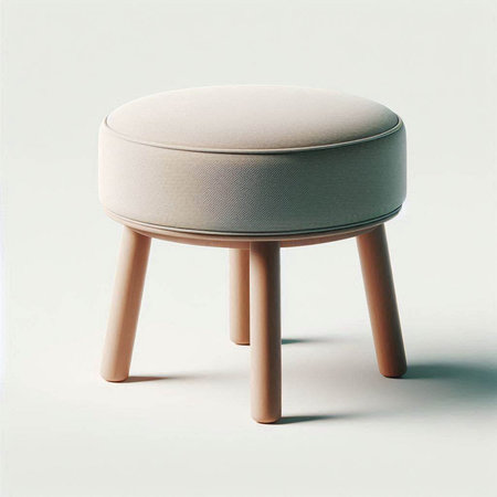 Stool stool on a white background. 3D illustration. Studio shot.