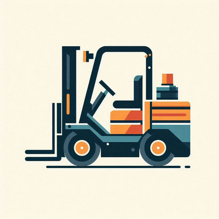 Forklift truck icon, logistic and delivery service vector illustrationの写真素材