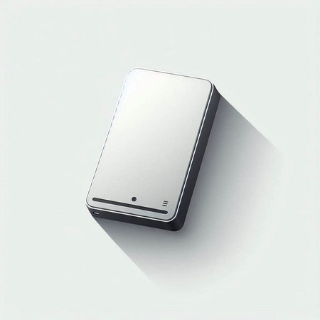 smartphone with shadow on a white background, 3d illustration.