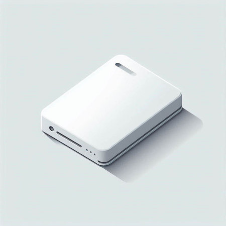 External hard drive. Isolated on white background. Vector illustration.の写真素材