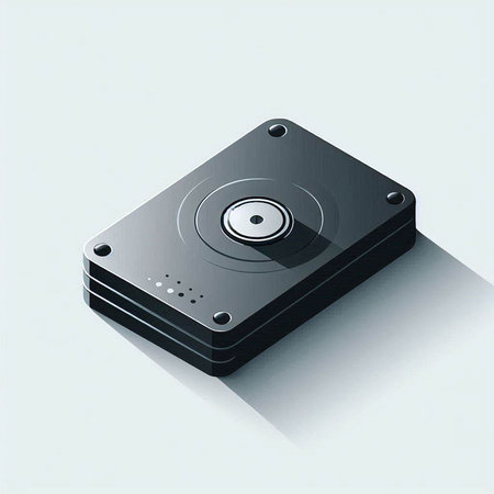 Hard disk drive. Vector illustration. Eps 10 file. Global colors.