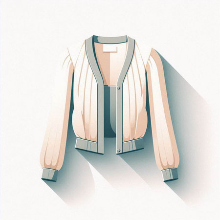 Woolen jacket on a white background. 3d illustration.