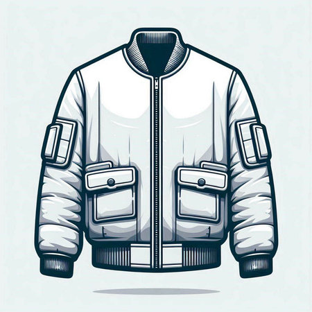 Winter jacket. Vector illustration. Isolated on a white background.
