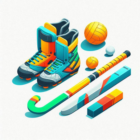 Winter sports equipment. Ice hockey, hockey sticks, hockey puck, hockey sticks, ice hockey sticks....