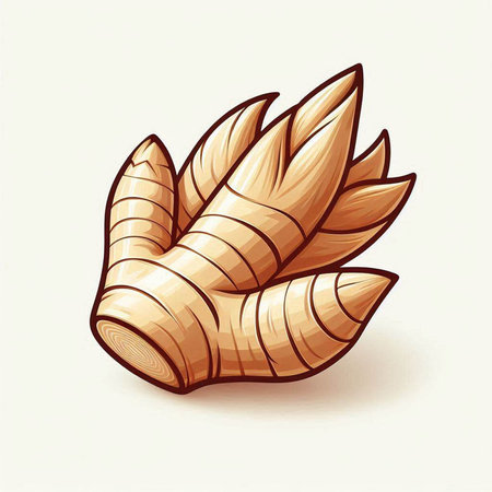Ginger root vector illustration. Hand drawn ginger root isolated on white background.